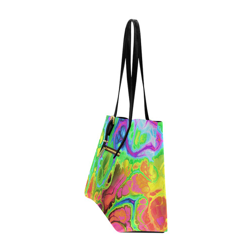 Rainbow Marble Fractal Euramerican Tote Bag/Large (Model 1656)