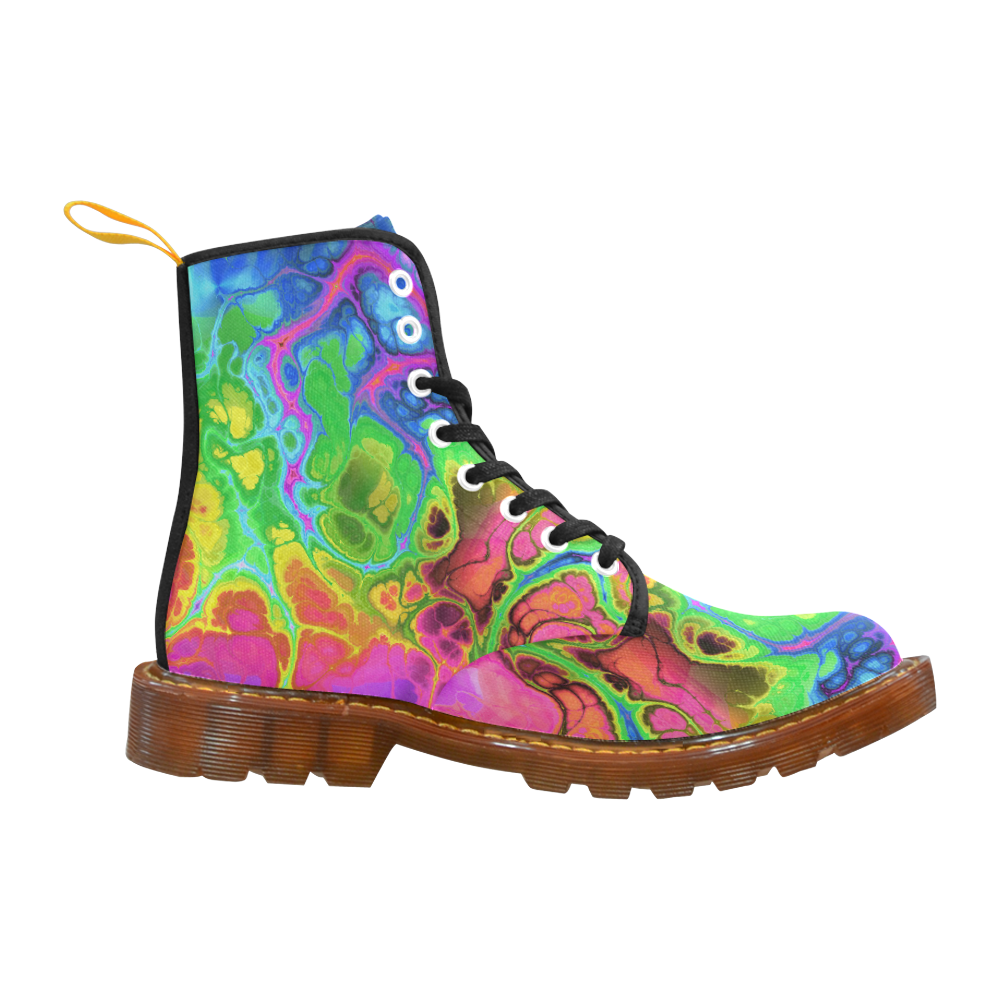 Rainbow Marble Fractal Martin Boots For Women Model 1203H