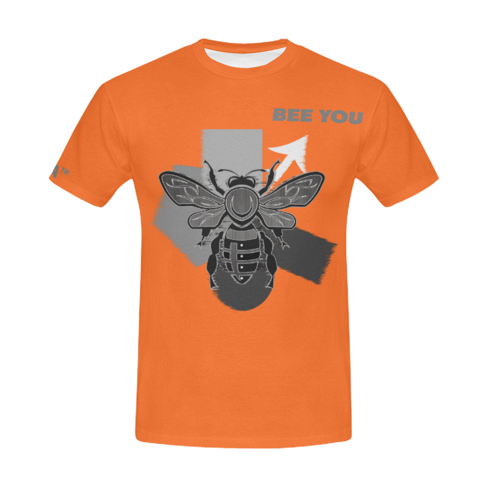 BEE YOU ORANGE All Over Print T-Shirt for Men (USA Size) (Model T40)