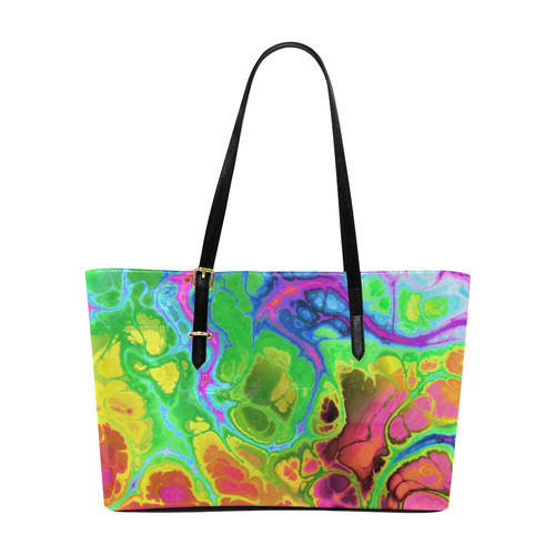 Rainbow Marble Fractal Euramerican Tote Bag/Large (Model 1656)