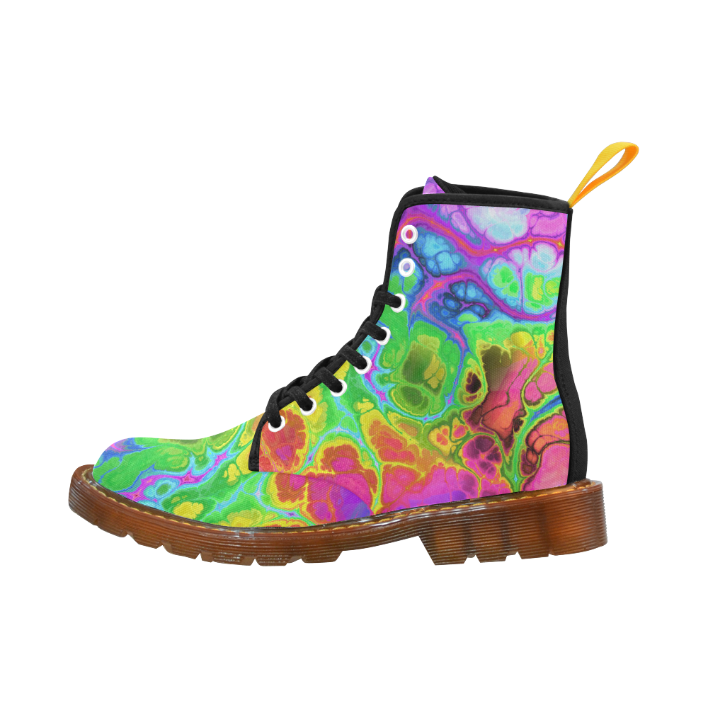 Rainbow Marble Fractal Martin Boots For Women Model 1203H