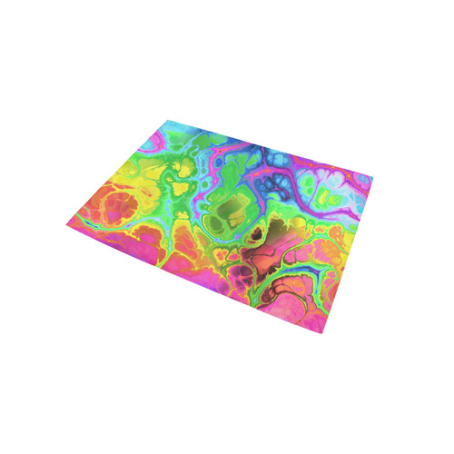 Rainbow Marble Fractal Area Rug 5'x3'3''