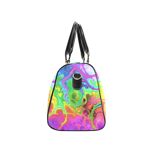 Rainbow Marble Fractal New Waterproof Travel Bag/Large (Model 1639)