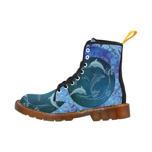 Dolphin with floral elelements Martin Boots For Women Model 1203H