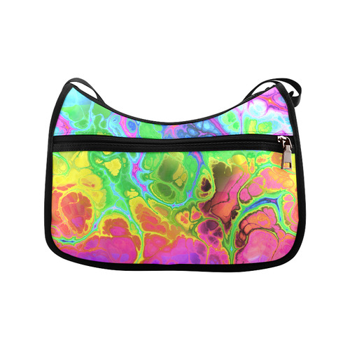 Rainbow Marble Fractal Crossbody Bags (Model 1616)