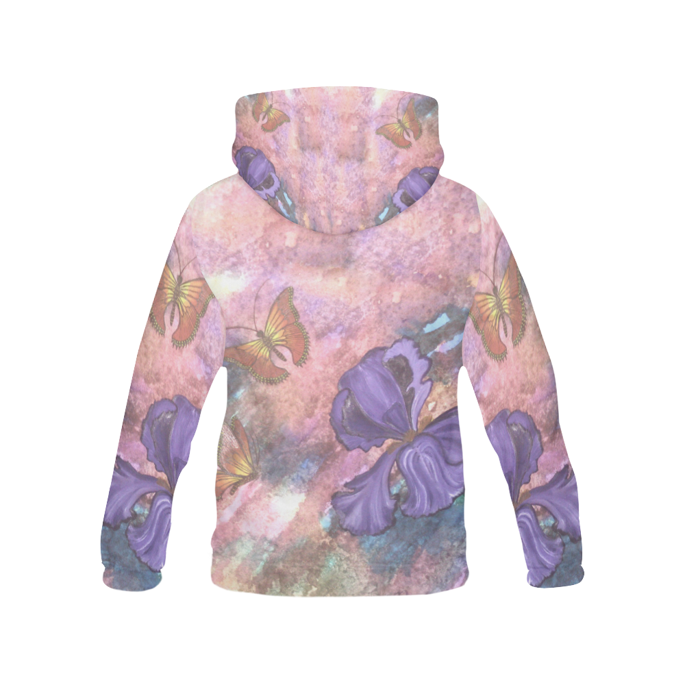 Pastel Monarchs Women's Hoodie All Over Print Hoodie for Women (USA Size) (Model H13)