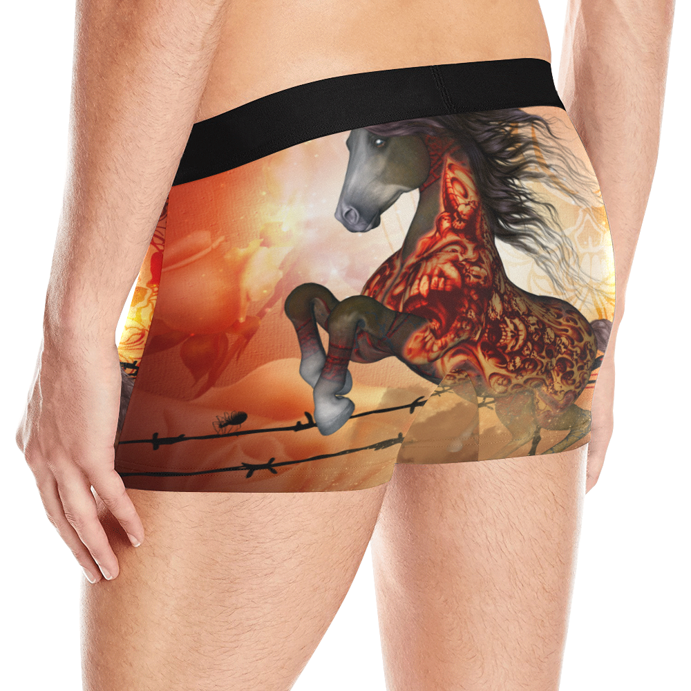 Awesome creepy horse with skulls Men's All Over Print Boxer Briefs (Model L10)