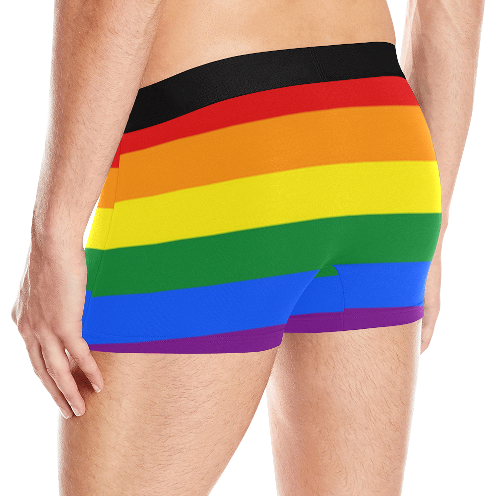 Gay Pride Rainbow Flag Stripes Men's All Over Print Boxer Briefs (Model L10)