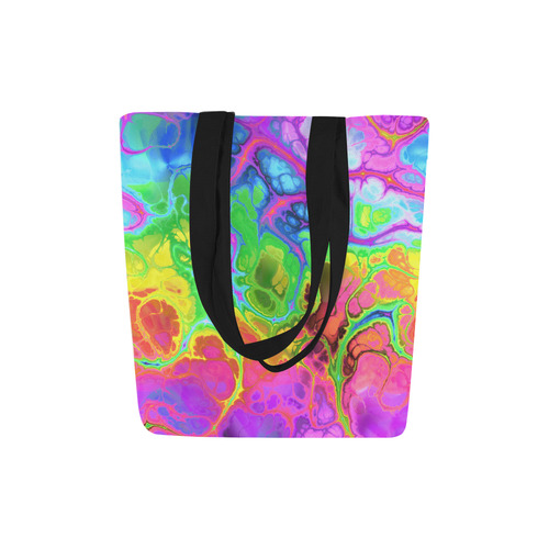 Rainbow Marble Fractal Canvas Tote Bag (Model 1657)