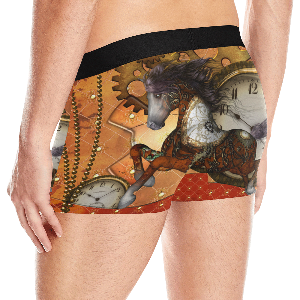 Steampunk, awesome steampunk horse Men's All Over Print Boxer Briefs (Model L10)