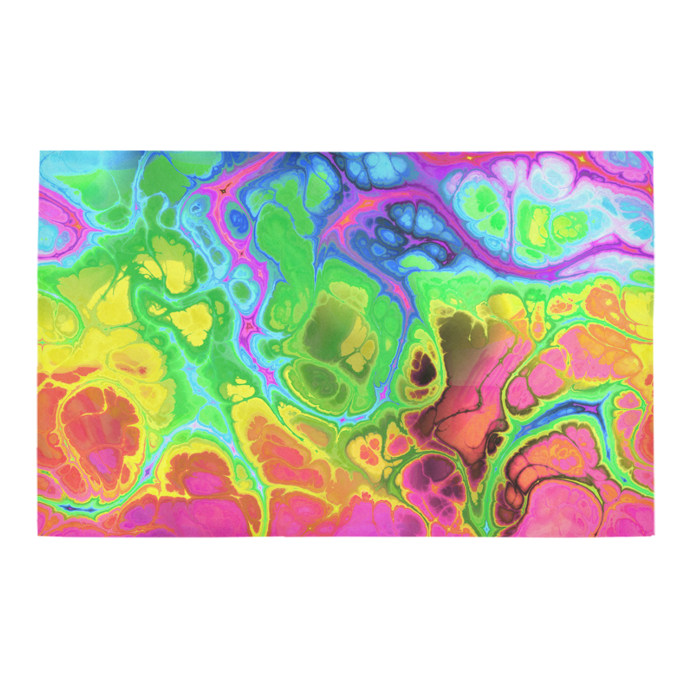 Rainbow Marble Fractal Bath Rug 20''x 32''