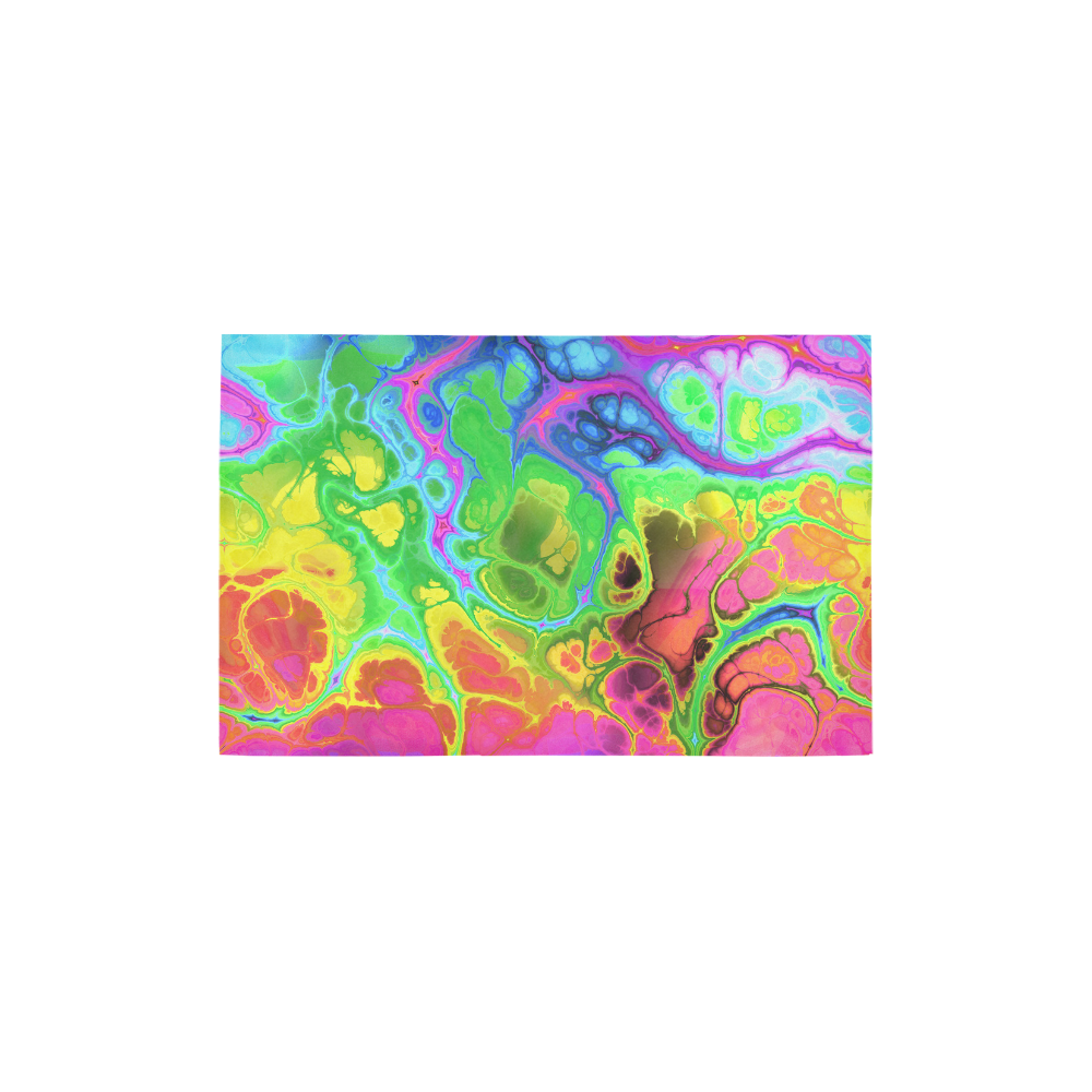 Rainbow Marble Fractal Area Rug 2'7"x 1'8‘’