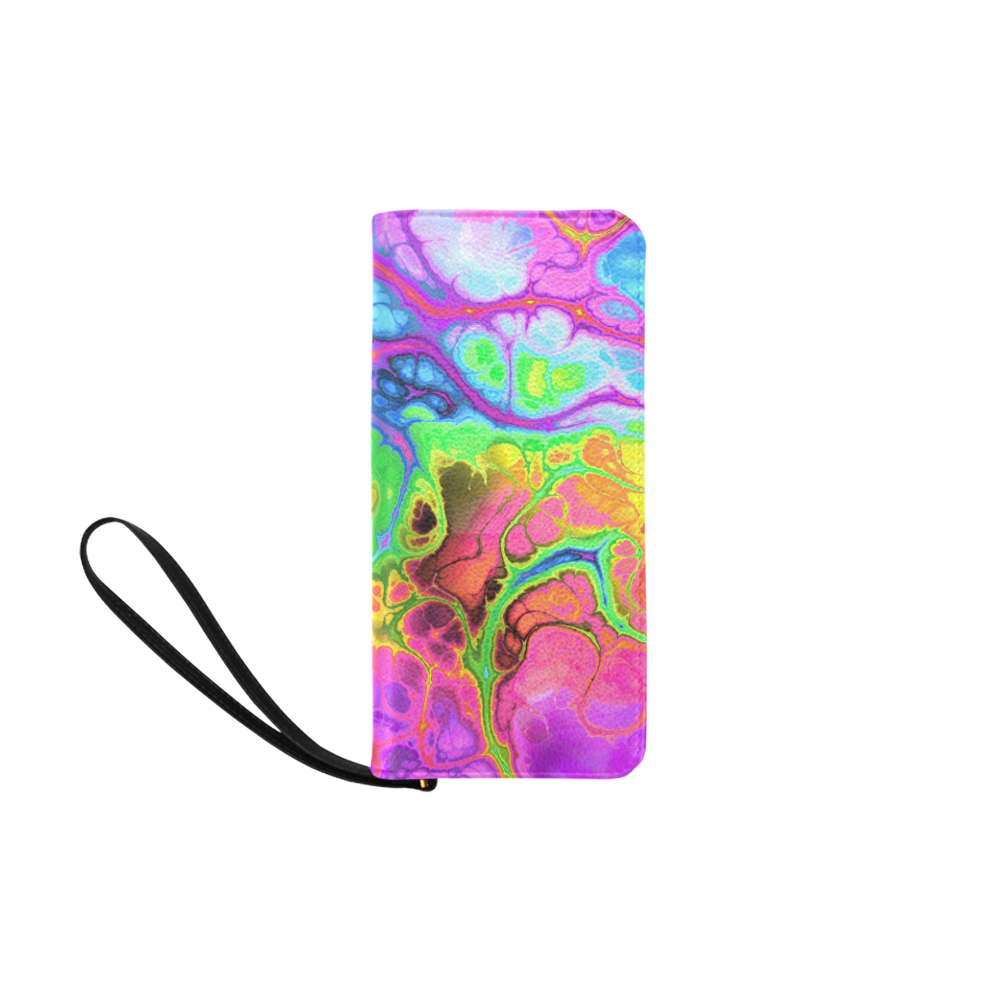 Rainbow Marble Fractal Women's Clutch Purse (Model 1637)