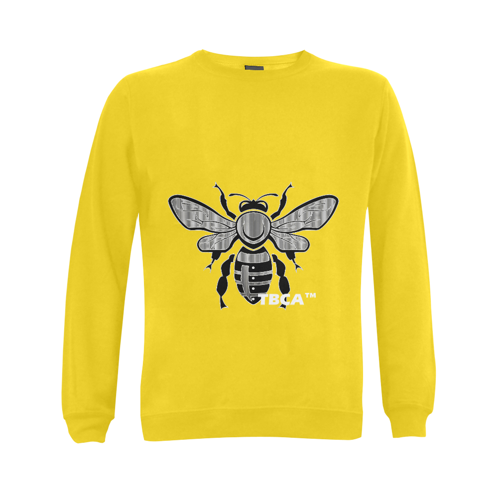 BEE ONE YELLOW Gildan Crewneck Sweatshirt(NEW) (Model H01)