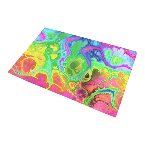 Rainbow Marble Fractal Bath Rug 20''x 32''