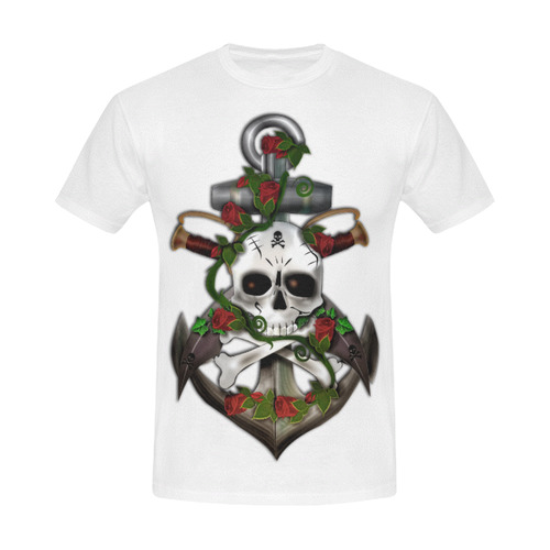 Skull Sword and Anchor All Over Print T-Shirt for Men (USA Size) (Model T40)