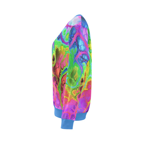 Rainbow Marble Fractal All Over Print Crewneck Sweatshirt for Women (Model H18)