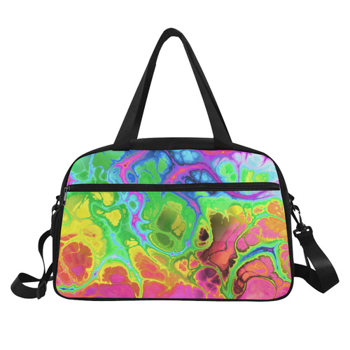 Rainbow Marble Fractal Fitness Handbag (Model 1671)