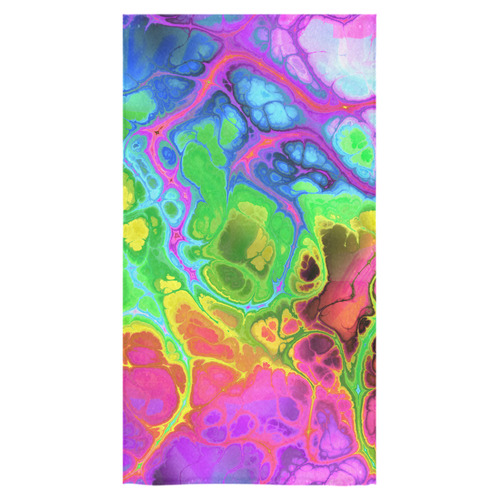 Rainbow Marble Fractal Bath Towel 30"x56"