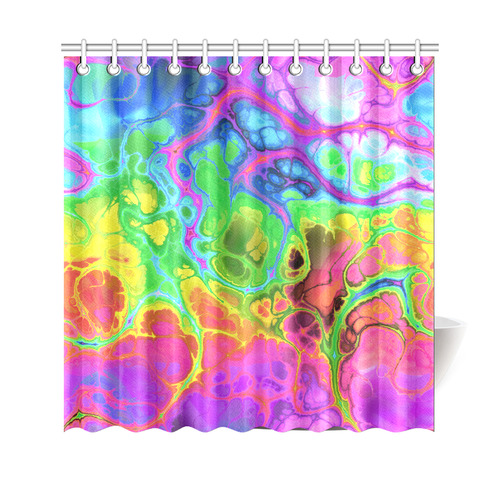 Rainbow Marble Fractal Shower Curtain 69"x70"