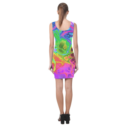 Rainbow Marble Fractal Medea Vest Dress (Model D06)