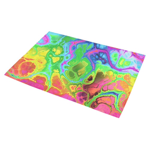 Rainbow Marble Fractal Azalea Doormat 30" x 18" (Sponge Material)