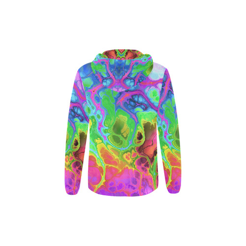 Rainbow Marble Fractal All Over Print Full Zip Hoodie for Kid (Model H14)