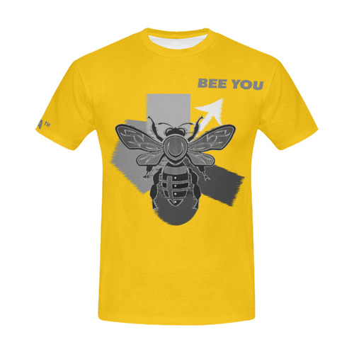 BEE YOU YELLOW All Over Print T-Shirt for Men (USA Size) (Model T40)
