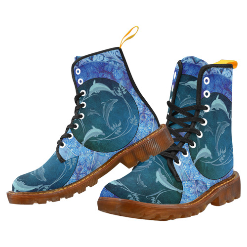 Dolphin with floral elelements Martin Boots For Women Model 1203H