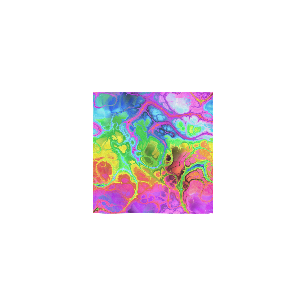 Rainbow Marble Fractal Square Towel 13“x13”
