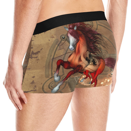 Wonderful horse with skull, red colors Men's All Over Print Boxer Briefs (Model L10)