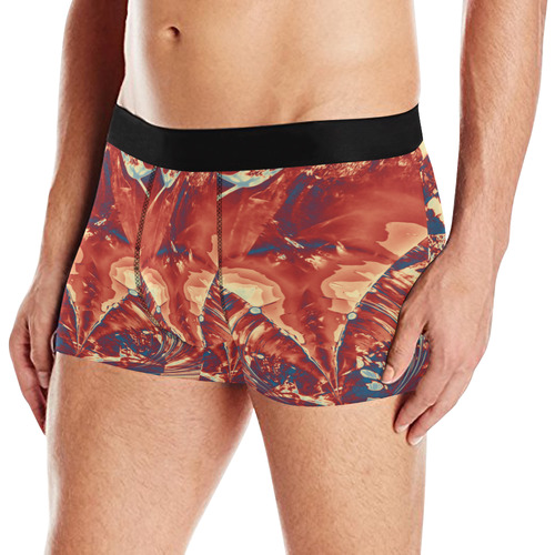 Abstract Fractal Painting - dark red blue beige Men's All Over Print Boxer Briefs (Model L10)