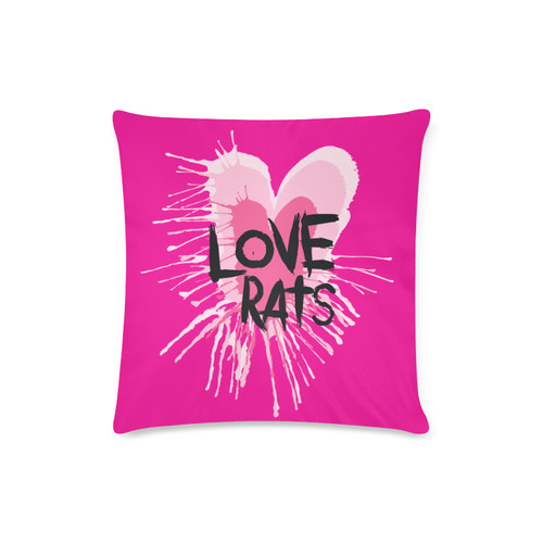 Love Rats Hot Pink Custom Zippered Pillow Case 16"x16"(Twin Sides)