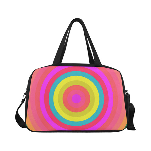 Pink Retro Radial Pattern Fitness Handbag (Model 1671)