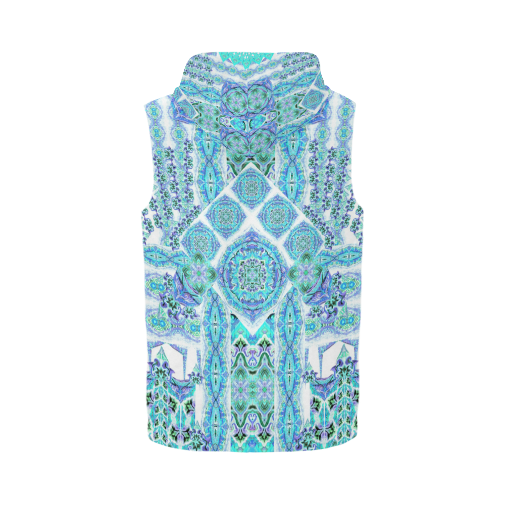 mandala spirit turquoise All Over Print Sleeveless Zip Up Hoodie for Men (Model H16)