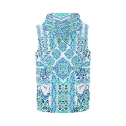 mandala spirit turquoise All Over Print Sleeveless Zip Up Hoodie for Men (Model H16)