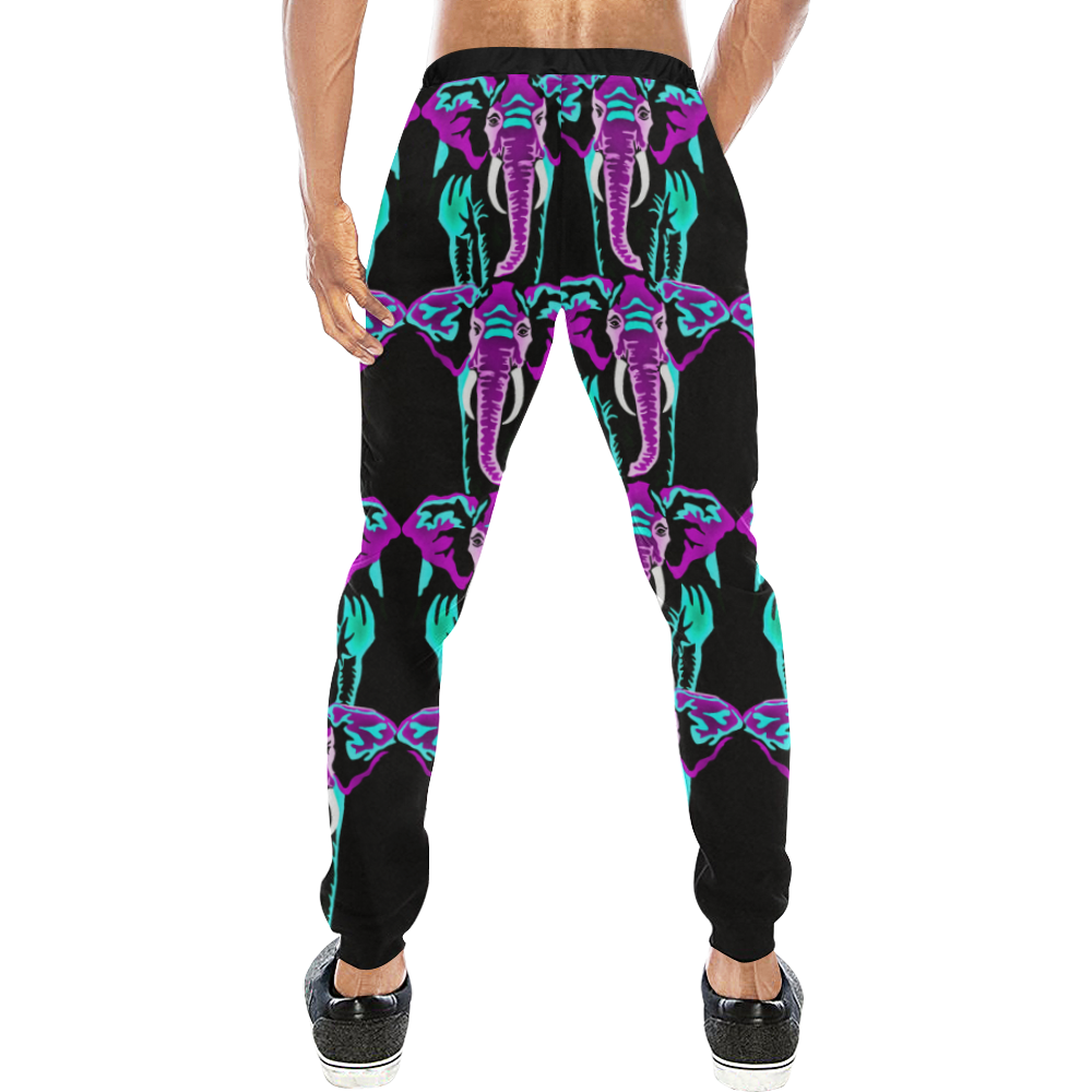 Rainbow Animals - Elephant Men's All Over Print Sweatpants (Model L11)