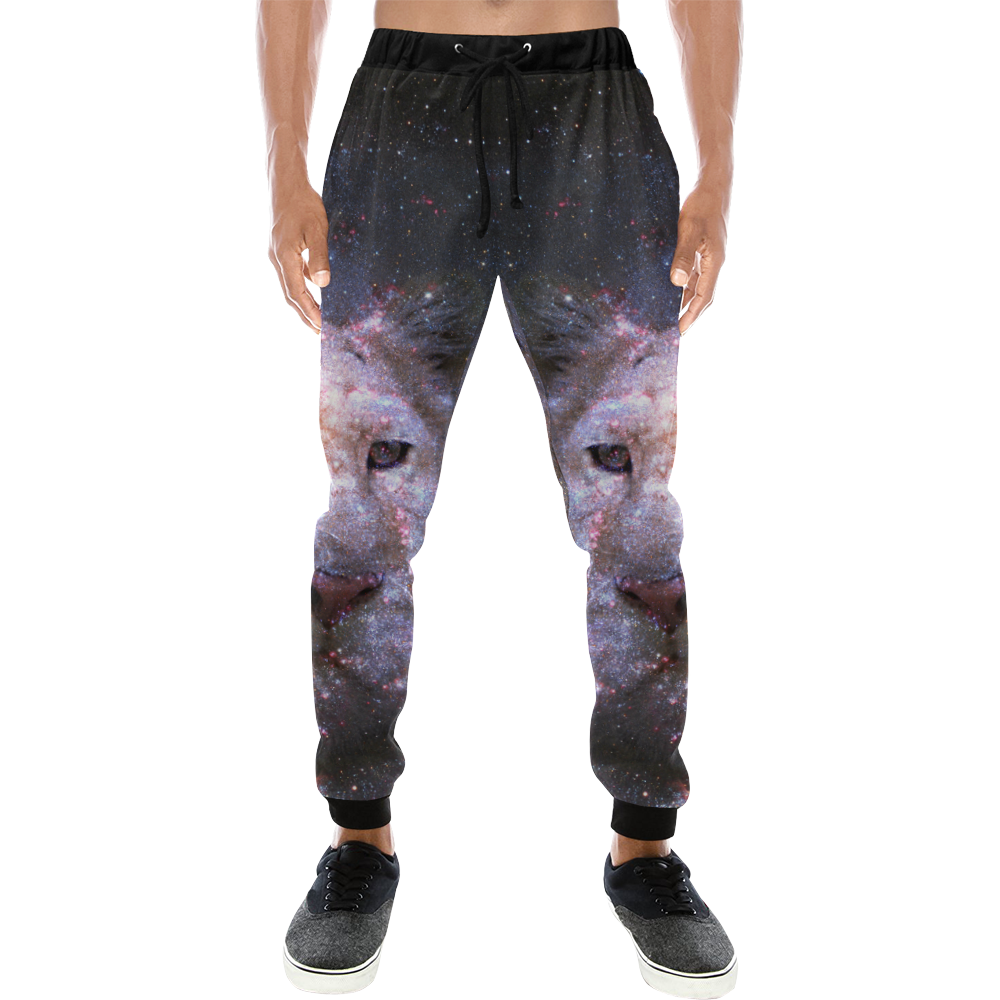 Tiger and Galaxy Men's All Over Print Sweatpants (Model L11)