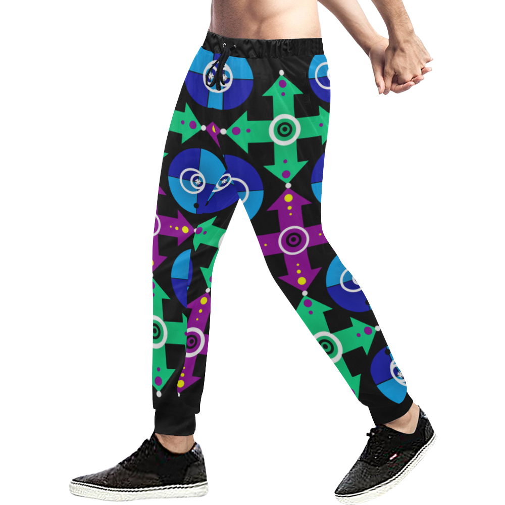 what direction Men's All Over Print Sweatpants (Model L11)