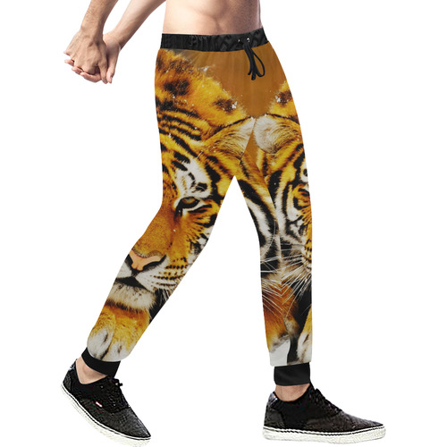 Siberian Tiger Men's All Over Print Sweatpants (Model L11)
