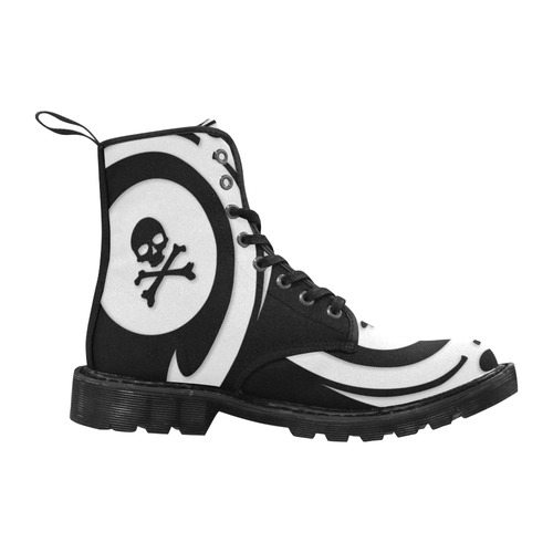 Pirate P -white Martin Boots for Men (Black) (Model 1203H)