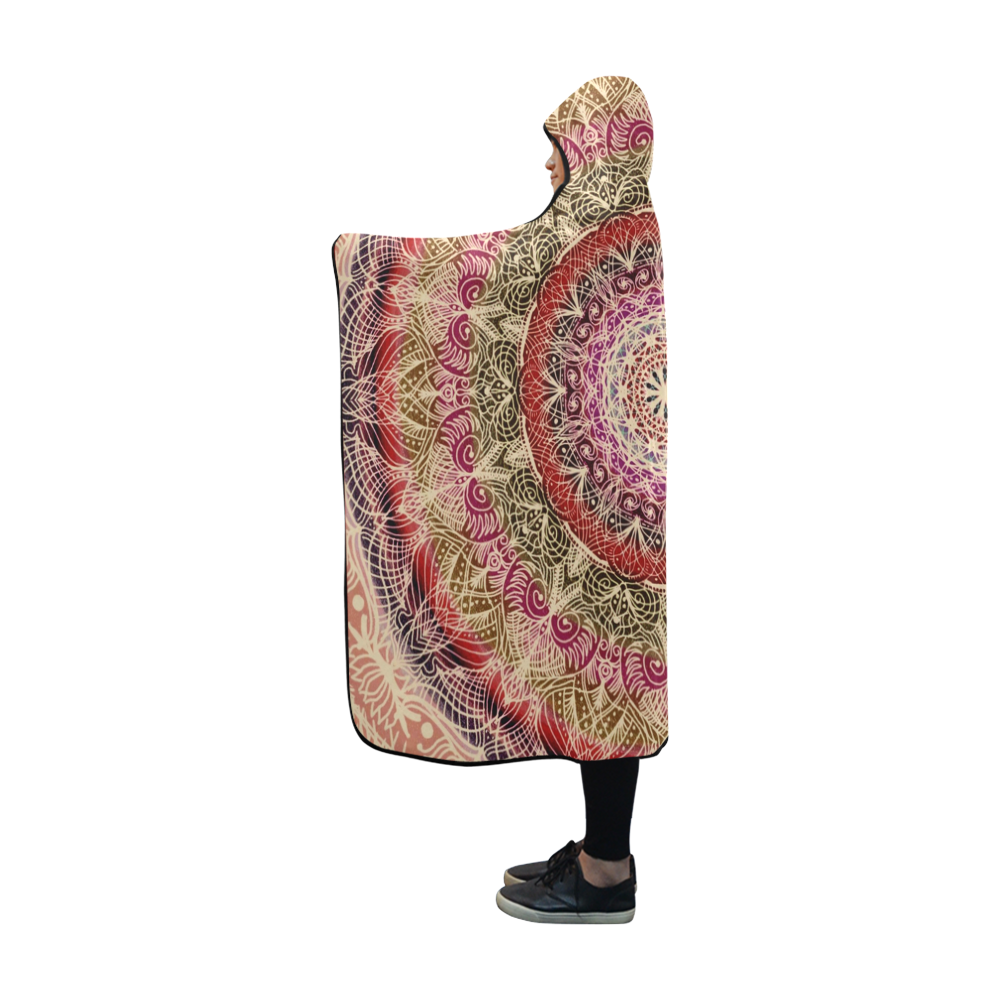 mandala 30x30-2 Hooded Blanket 60''x50''
