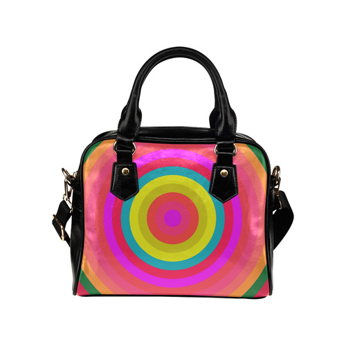 Pink Retro Radial Pattern Shoulder Handbag (Model 1634)