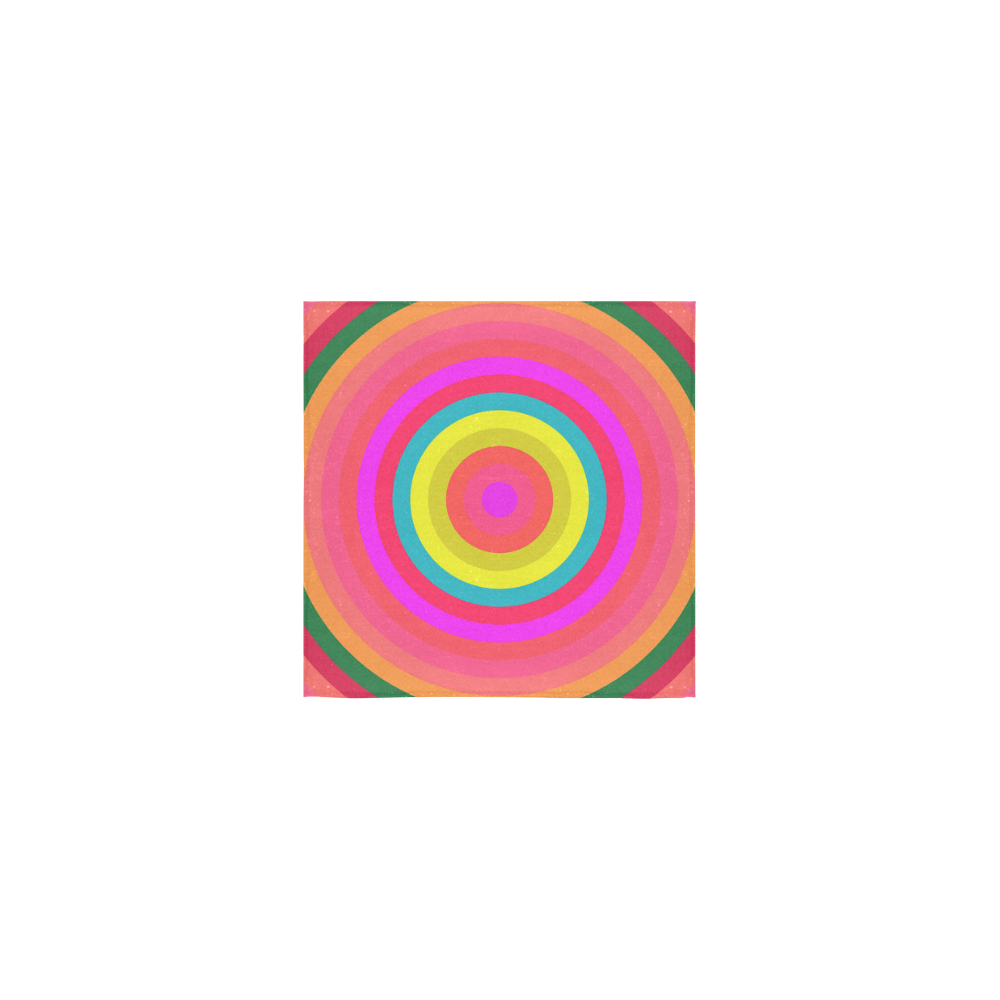 Pink Retro Radial Pattern Square Towel 13“x13”