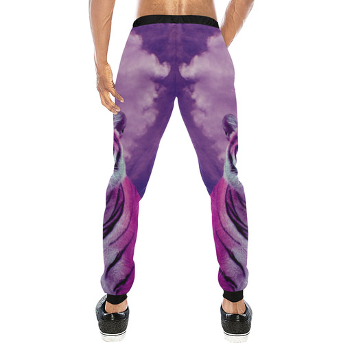 Purple Tiger Men's All Over Print Sweatpants (Model L11)