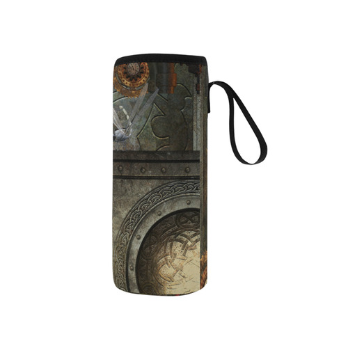 Awesome steampunk lady Neoprene Water Bottle Pouch/Small