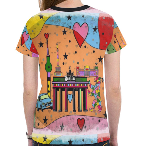 Berlin Popart by Nico Bielow New All Over Print T-shirt for Women (Model T45)