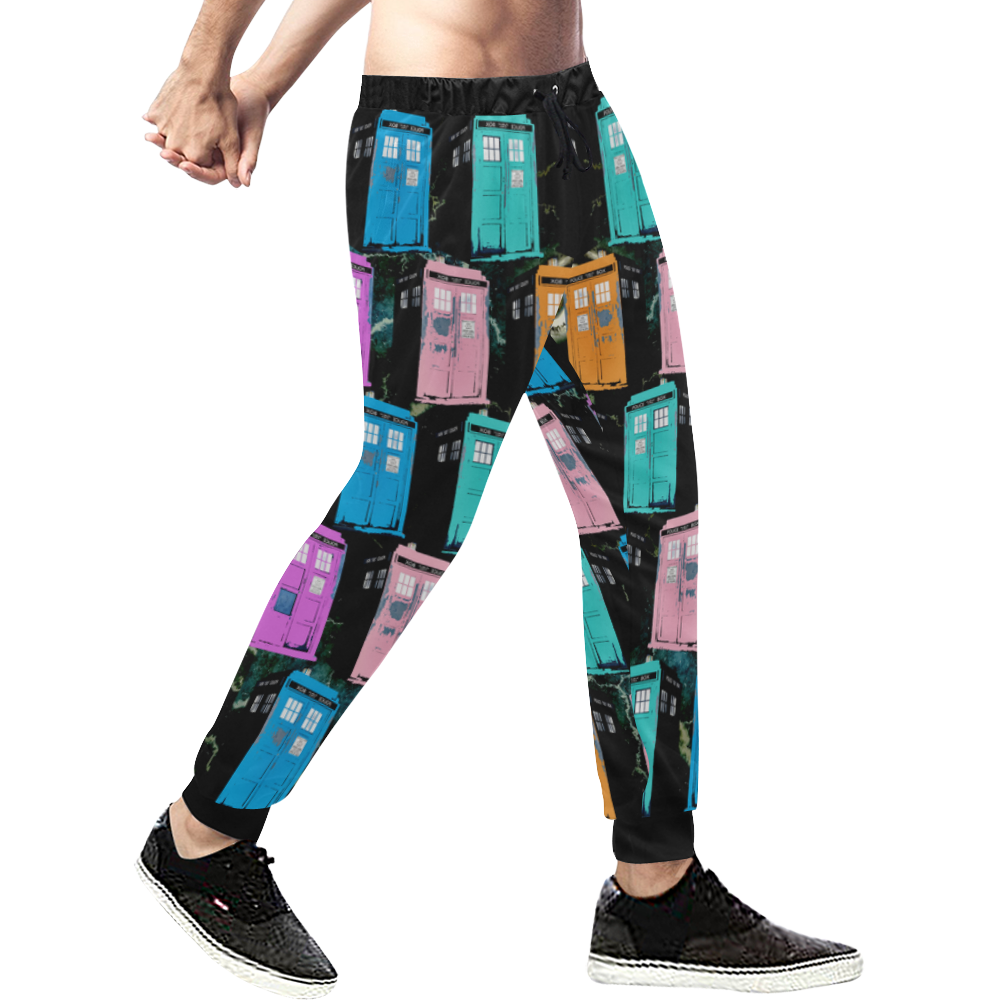 Pop Art time machine Men's All Over Print Sweatpants (Model L11)
