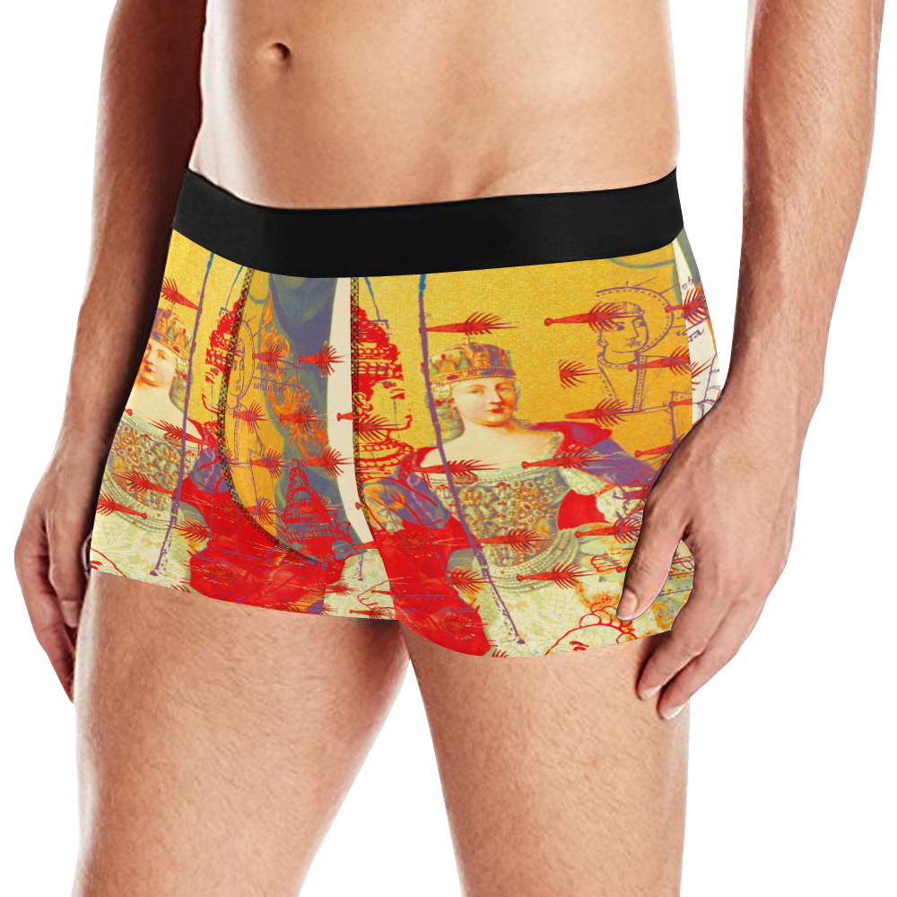 THE ONE BIG QUEEN AND THE MANY LITTLE RED LOBSTERS Men's All Over Print Boxer Briefs (Model L10)