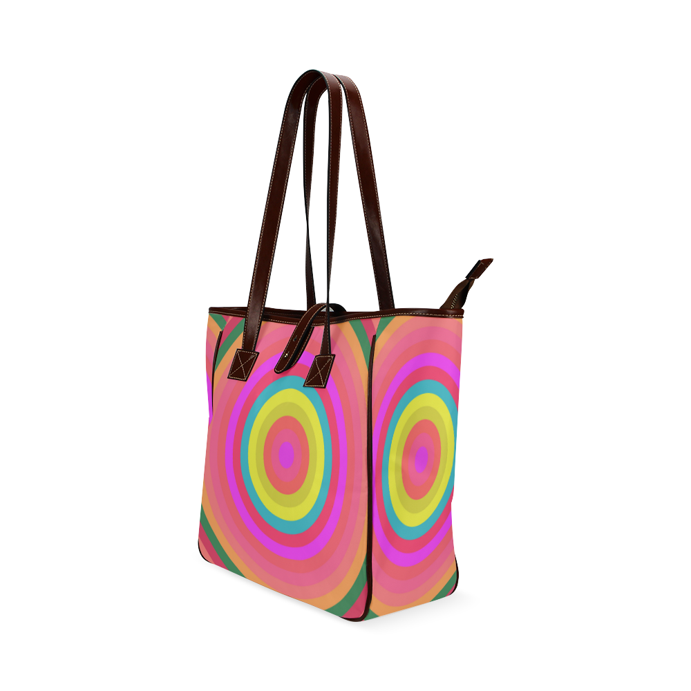 Pink Retro Radial Pattern Classic Tote Bag (Model 1644)